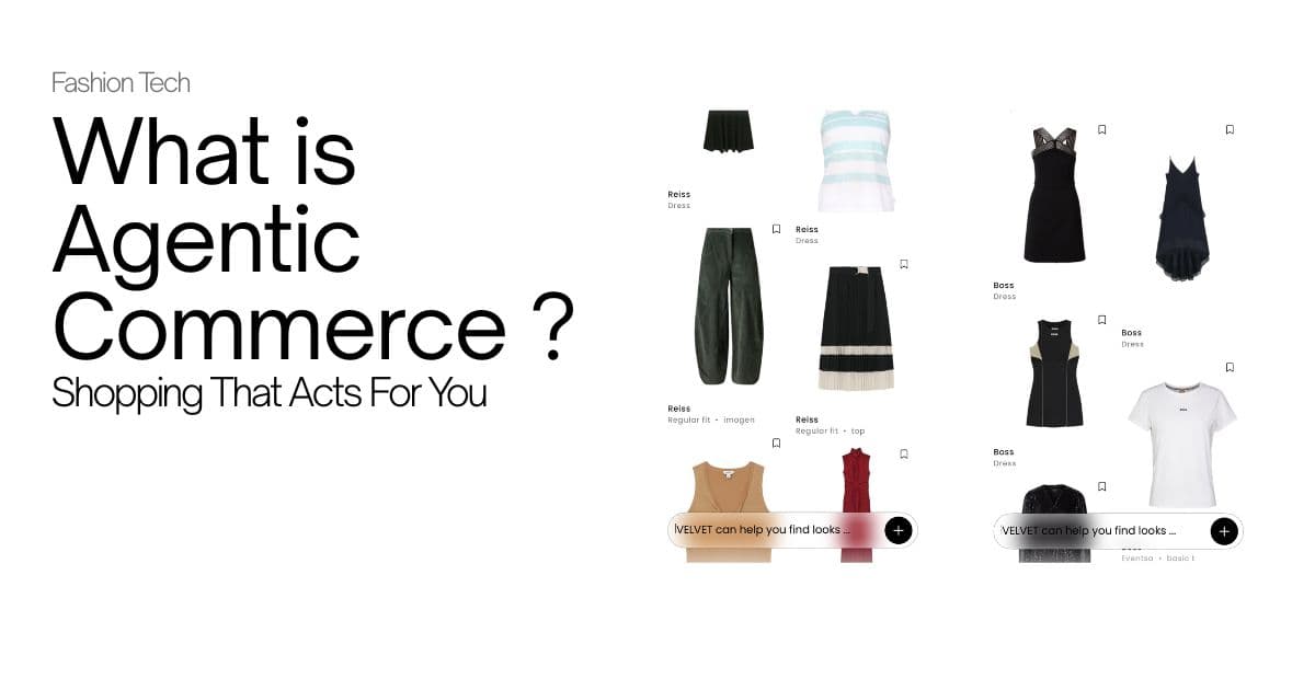 A chat interface showing an AI discovering fashion products through conversation